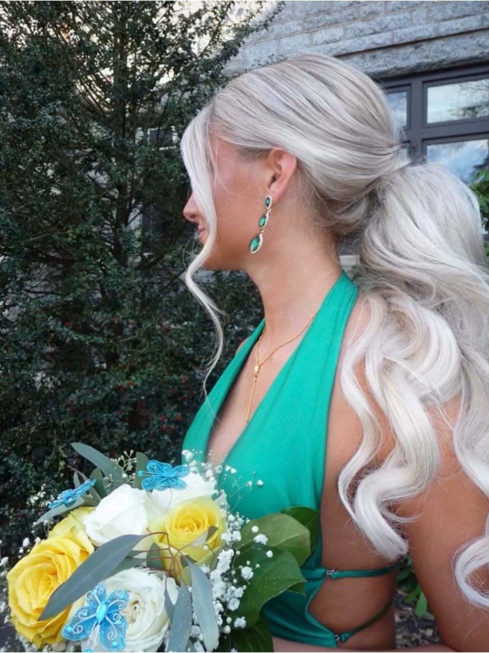 Kelly Green Atria Prom Gown - Picture 3 of 6
